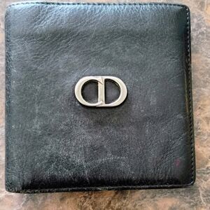 Authentic Christian Dior CD Icon Bifold Wallet – Black Grained Calfskin - Men’s